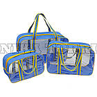 Набір прозорих сумок (M, L,XL) із спанбонду Nika Torri Блакитний мікс