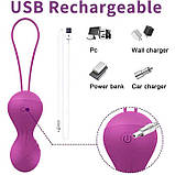 Набір вагінальних кульок з вібрацією "Rewolution Rewobeads" - Фіолетовий, фото 2