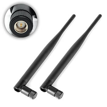 2 шт GSM 4G 3G LTE антена 6 dBi 700-2700 MHz SMA Male - комплект для модему, роутера, репітера і т. п.