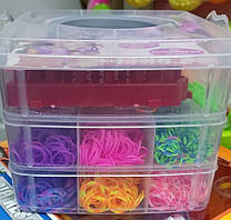 Набір резинок для плетіння браслетів 3 ярусний 2400 резинок