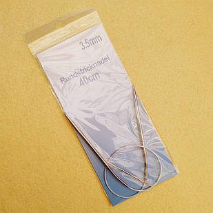 Спиці для в'язання, Метал, Довжина 40 см, Діаметр Спиць 3.5 мм, з'єднані Тросяком Плюс Голка