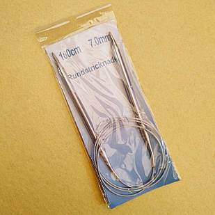 Спиці для в'язання, Метал, Довжина 100 см, Діаметр Спиць 7 мм, з'єднані Тросиком Плюс Голка