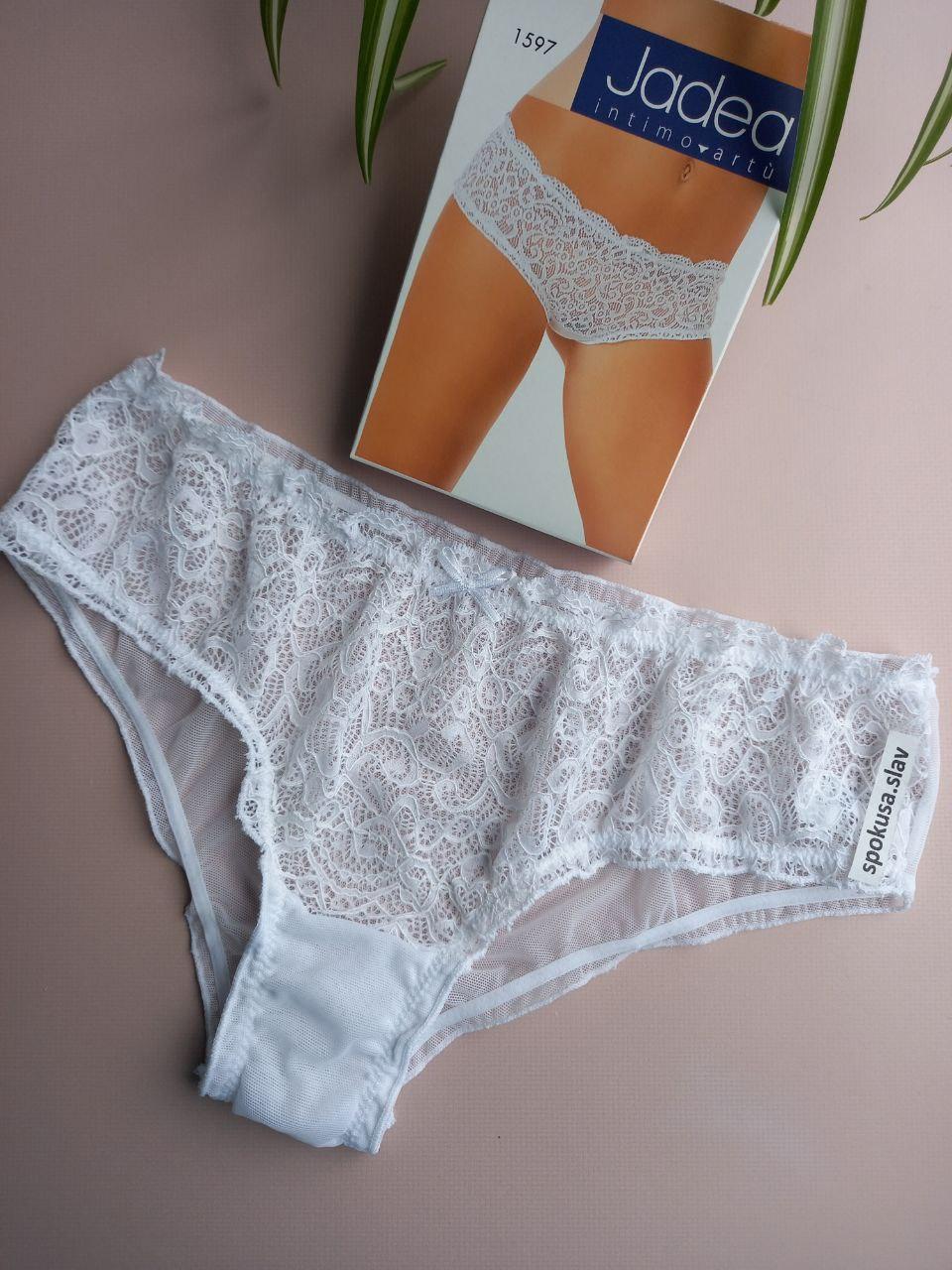Жіночі білі трусики сліпи з мереживом jadea 1597 розмір 4. Л. 48, фото 1