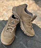 Тактические кроссовки демисезонные УКР ТЕК 40-46р кожаные кросовк водоотталкивающие военные ботинки коричневые