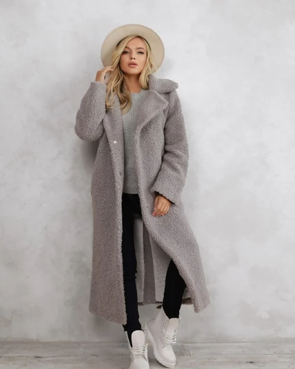 Пальто KUPI OPTOM 12287 XL сіре