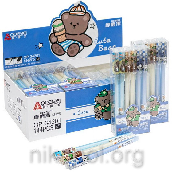 Ручка "пиши-стирай" "GP-3487D Симпатичний ведмідь", синя