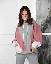 Толстовки KUPI OPTOM 12261 XL сірий/рожевий