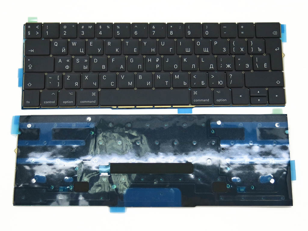 Клавіатура для APPLE MPXV2UA, MPXX2UA, MPXW2UA (2016, 2017) (RU BLACK, Вертикальний Enter з підсвіткою)., фото 1