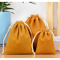 Мішечок оксамитовий 17*23 см. Гірчичний