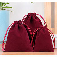 Мішечок оксамитовий 17*23 см. Бардовий
