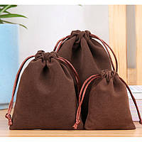 Мішечок оксамитовий 17*23 см. Коричневий