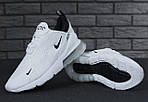 Жіночі літні кросівки Nike Air Max 270 (білі) якісні спортивні тонкі кроси К11600 top, фото 3