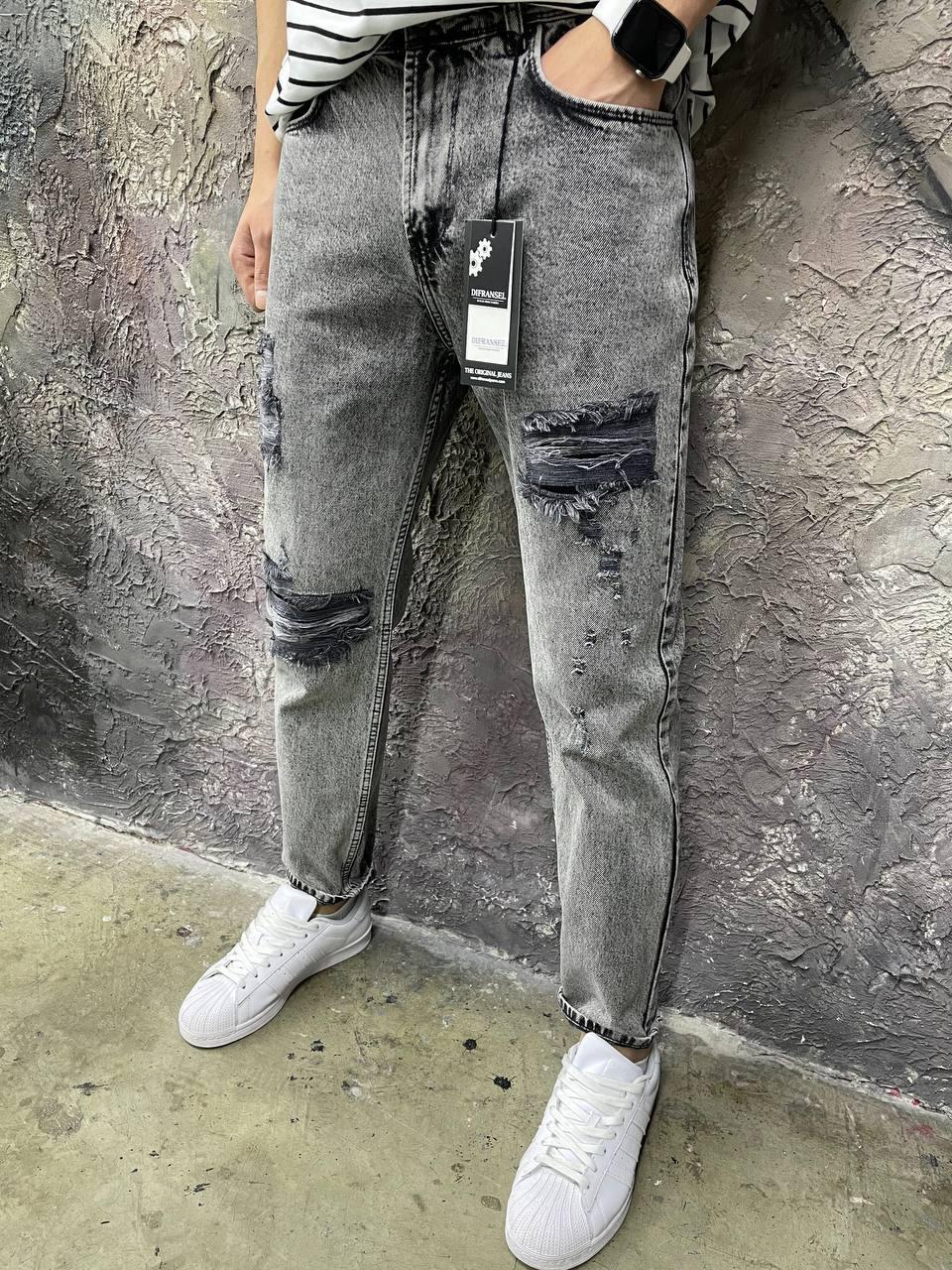 Купить Мужские джинсы-трубы базовые (серые) #5095/1270 #3 молодежные ...