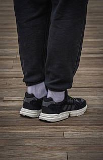 Мужские кроссовки Adidas ZX Torsion Black White (чёрные с