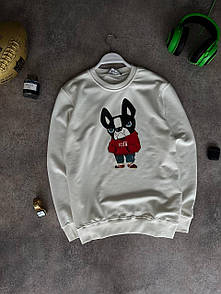 Світшот кофта худі білий весна-осінь із собакою брендова DSQUARED2