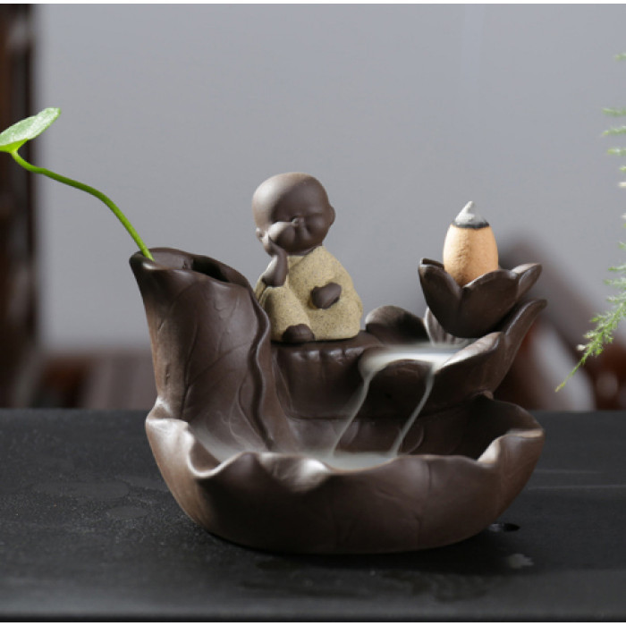 Підставка "Рідкий дим" кераміка "У лотосі Безтурботність" 10*9*8 см.