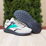 Чоловічі кросівки Reebok Classic (сірі з зеленим) яскраві повсякденні демісезонні кроси О10910 топ, фото 3