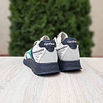 Чоловічі кросівки Reebok Classic (сірі з зеленим) яскраві повсякденні демісезонні кроси О10910 топ, фото 4