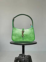 Женская сумка клатч Yves Saint Laurent Hobo Green (зеленая) KIS06013 маленькая сумочка с эмблемой YSL Ив Сен Л