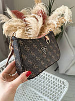 Женская сумка клатч Guess Mini Bag Brown V2 (коричневая) torba0103 подарочная очень красивая стильная сумочка