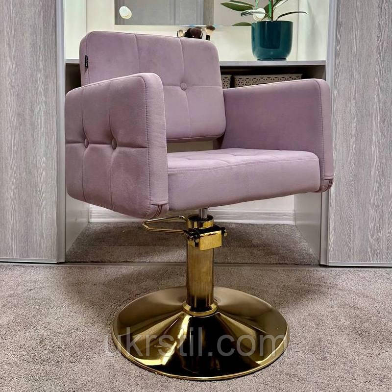Перукарське крісло Beatrice velor gold, фото 1