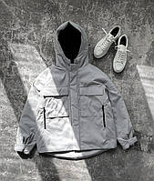 Куртка мужская демисезонная (белая) KB62 современная модная короткая куртка с капюшоном для парней cross