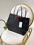 Жіноча сумка шопер подарункова Louis Vuitton Neverfull Black torba0024 стильна з короткими ручками з логотипом топ, фото 4