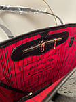 Жіноча сумка шопер подарункова Louis Vuitton Neverfull Black torba0024 стильна з короткими ручками з логотипом топ, фото 6