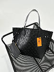 Жіноча сумка шопер подарункова Louis Vuitton Neverfull Black torba0024 стильна з короткими ручками з логотипом топ, фото 7