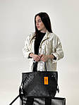 Жіноча сумка шопер подарункова Louis Vuitton Neverfull Black torba0024 стильна з короткими ручками з логотипом топ, фото 8