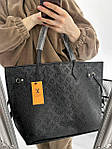 Жіноча сумка шопер подарункова Louis Vuitton Neverfull Black torba0024 стильна з короткими ручками з логотипом топ, фото 10