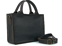 Кожаная мужская сумка для документов А4 из натуральной кожи с ручками ерез плечо коричневая