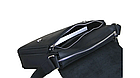 Чоловіча шкіряна офісна сумка для документів формату А4 на плече з натуральної шкіри з клапаном чорна, фото 5