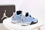 Чоловічі кросівки Nike Air Jordan 4 (блакитні із сірим і чорним) низькі спортивні кроси К13069 топ, фото 5