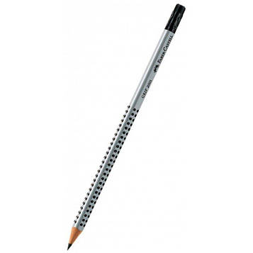 Олівець чорнографітний трикутний Faber Castell Grip HB з гумкою (117200)