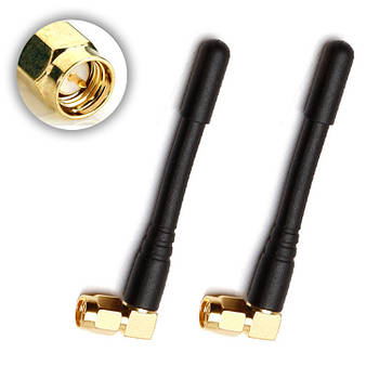 2 шт антена кутова 4 dBi 433 MHz SMA 72 мм, для систем автоматики, воріт, шлагбаума і т.п.