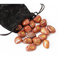 Набор РУН для гадания из натуральных камней в мешочке Rune-015 Красная Яшма