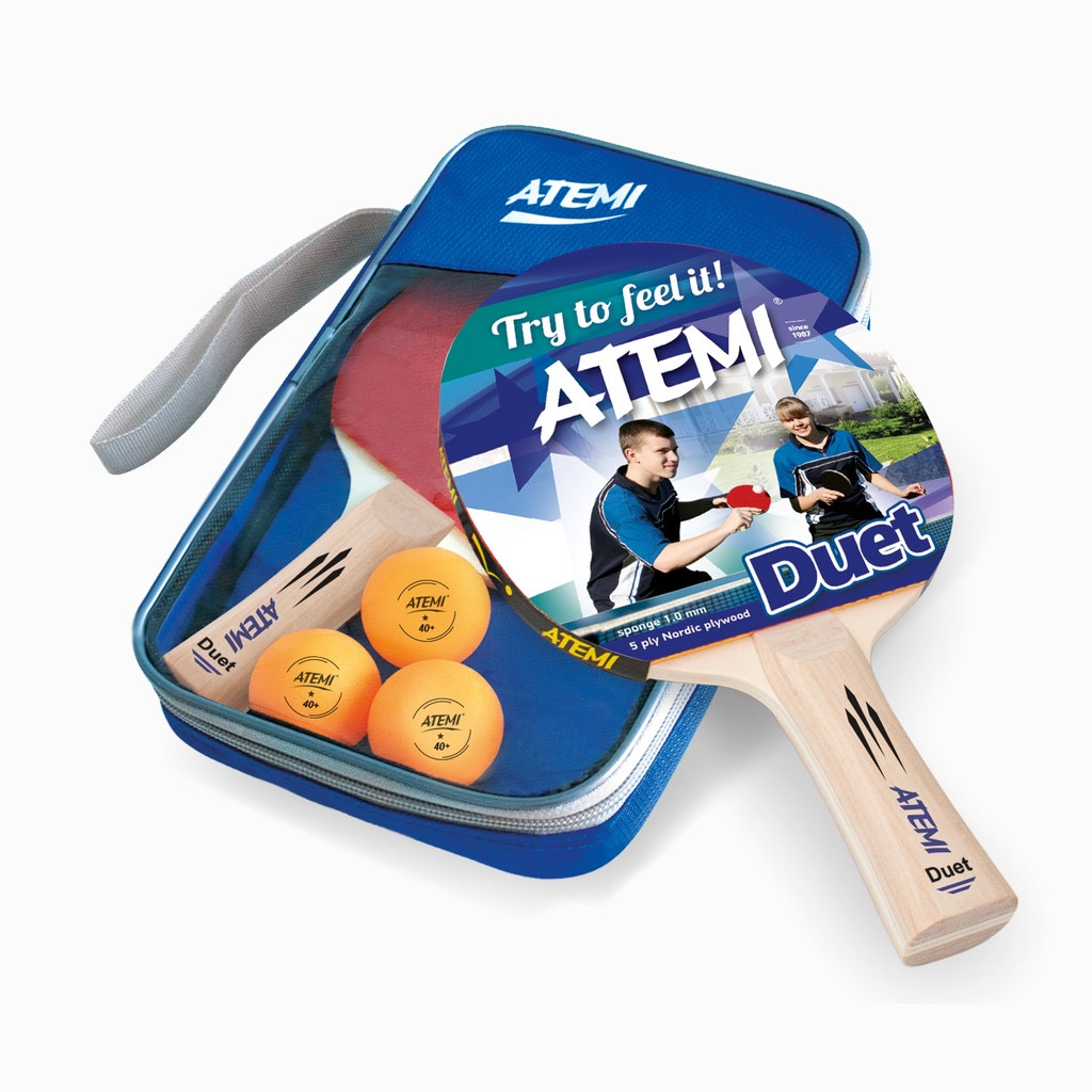 Набір настільний теніс NTT20021 Atemi DUET 2 ракетки 3 м'ячі чохол