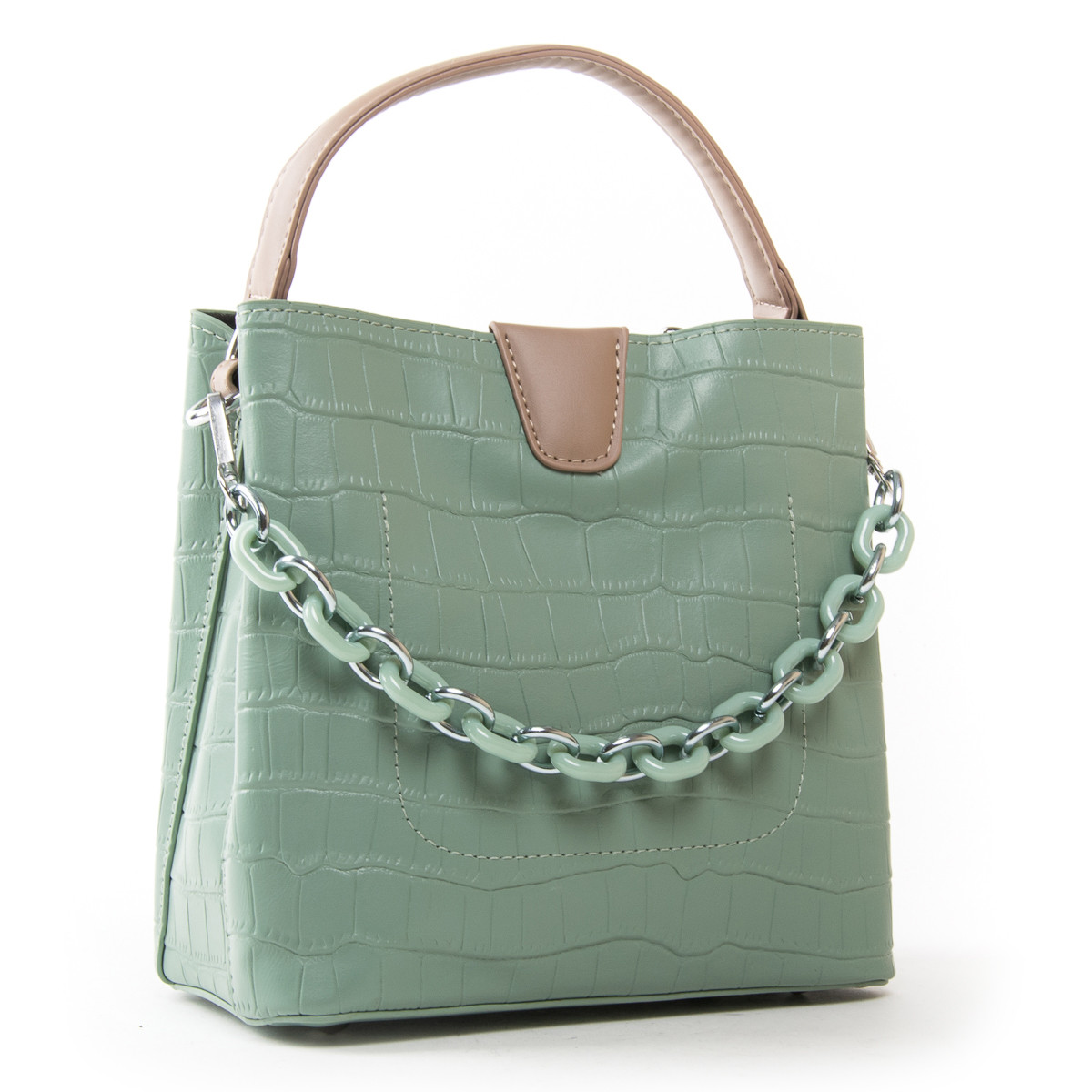 Сумка Жіноча маленька на ланцюжку FASHION 01-06 7120-1 green, фото 1
