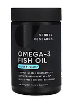 Sports Research Triple Strength Omega-3 Fish Oil 1250 mg 120 Softgels