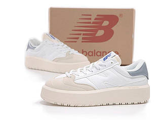 Жіночі кросівки New Balance CT302 (білі з бежевим і сірим) стильні демі кеди на товстій підошві К14297 vkross