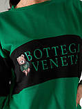 Стильный женский осенне-весенний спортивный костюм тройка со стеганой жилеткой (р.42-48). Арт-1211/29 зелений + чорний, фото 8