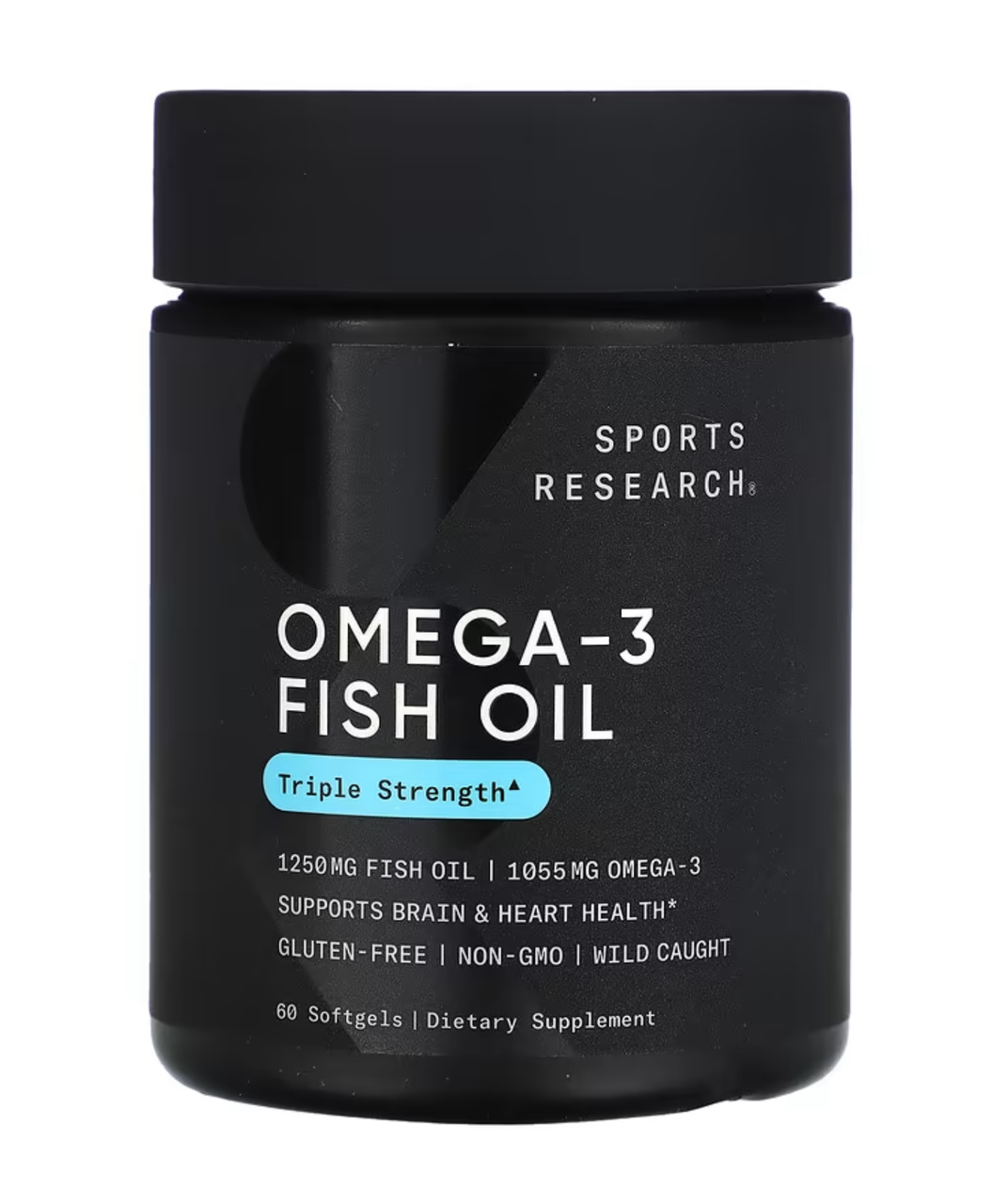 Sports Research Triple Strength Omega-3 Fish Oil 1250 mg 60 Softgels