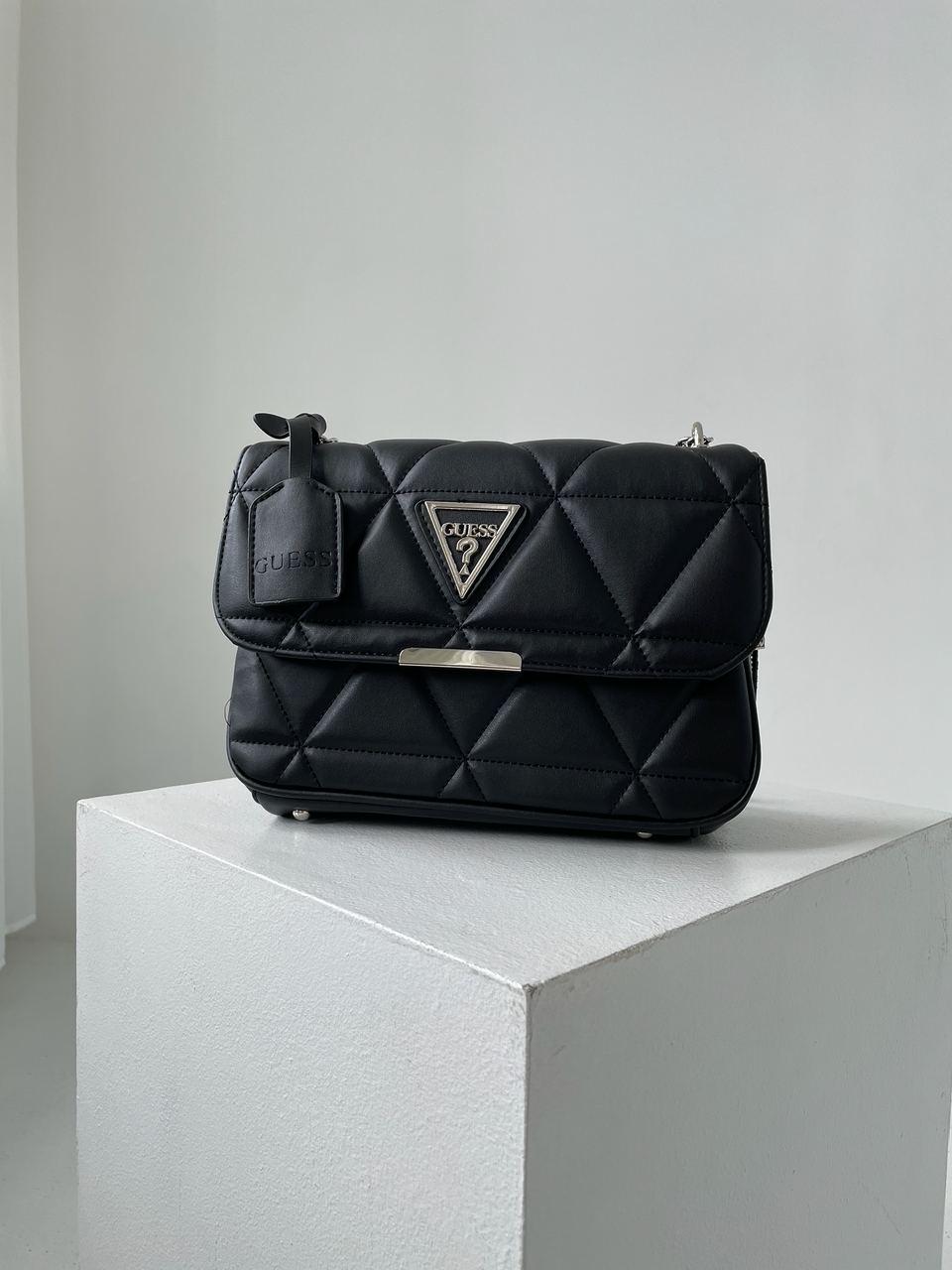 Жіноча сумка Guess Zippy Black (чорна із сірим) красива розкішна сумочка AS135 vkross