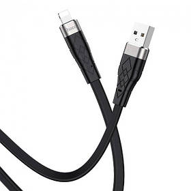 Кабель Usb Lightning HOCO X53 Angel 2,4A 1m (плоский) Black