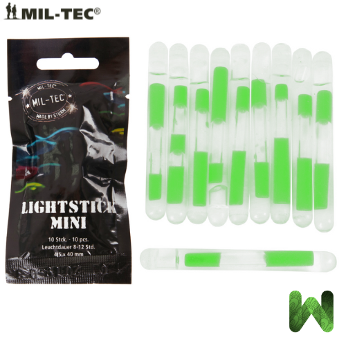 Химические фонари Mil-Tec Lightstick mini 14931501 10шт зеленые - фото 1 - id-p1807902898