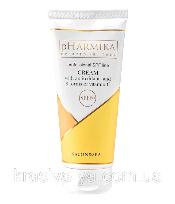 Крем SPF 80 з антиоксидантами та вітаміном С трьох видів Cream SPF80 With Antioxidants 3 Forms of Vitamin C, 200 мл