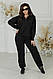 Спортивний костюм кофта та штани комфортної посадки прямі. Батальний костюм, фото 5