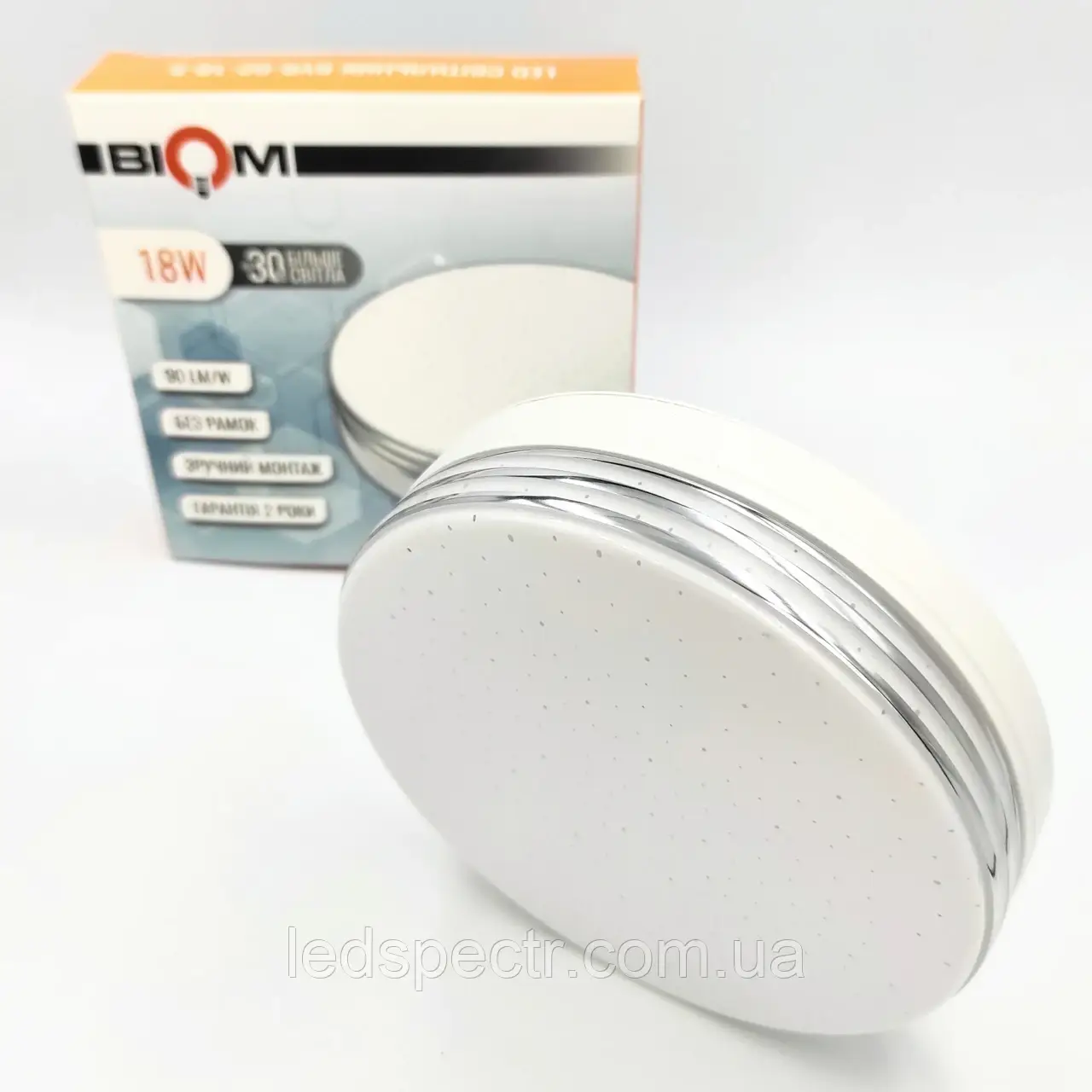 Світлодіодний світильник Biom BYR-02-18-5 18w круглий 5000К