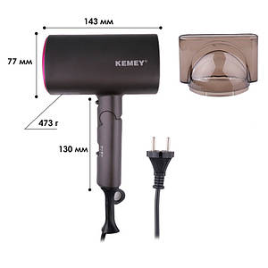 Фен для волосся 1800W Kemei KM-9945 портативний